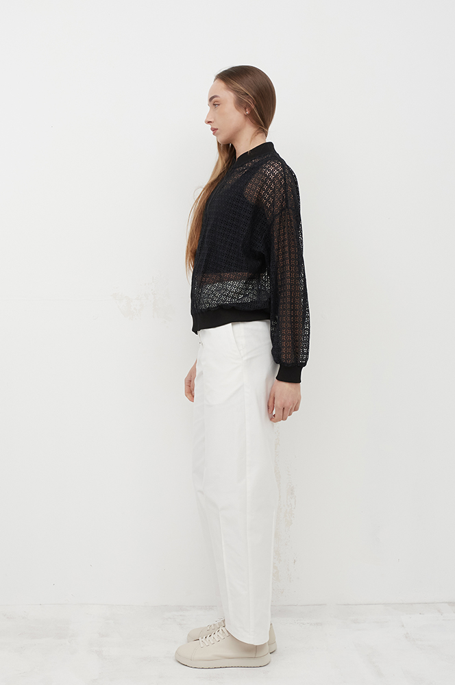 Сорочка-бомбер мереживо чорний (Р 125/7)